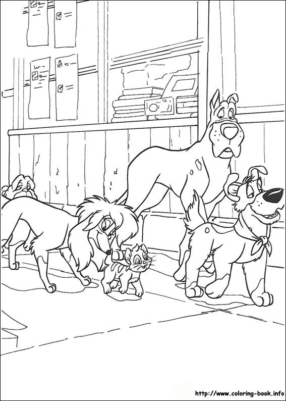 Oliver and Company coloring picture